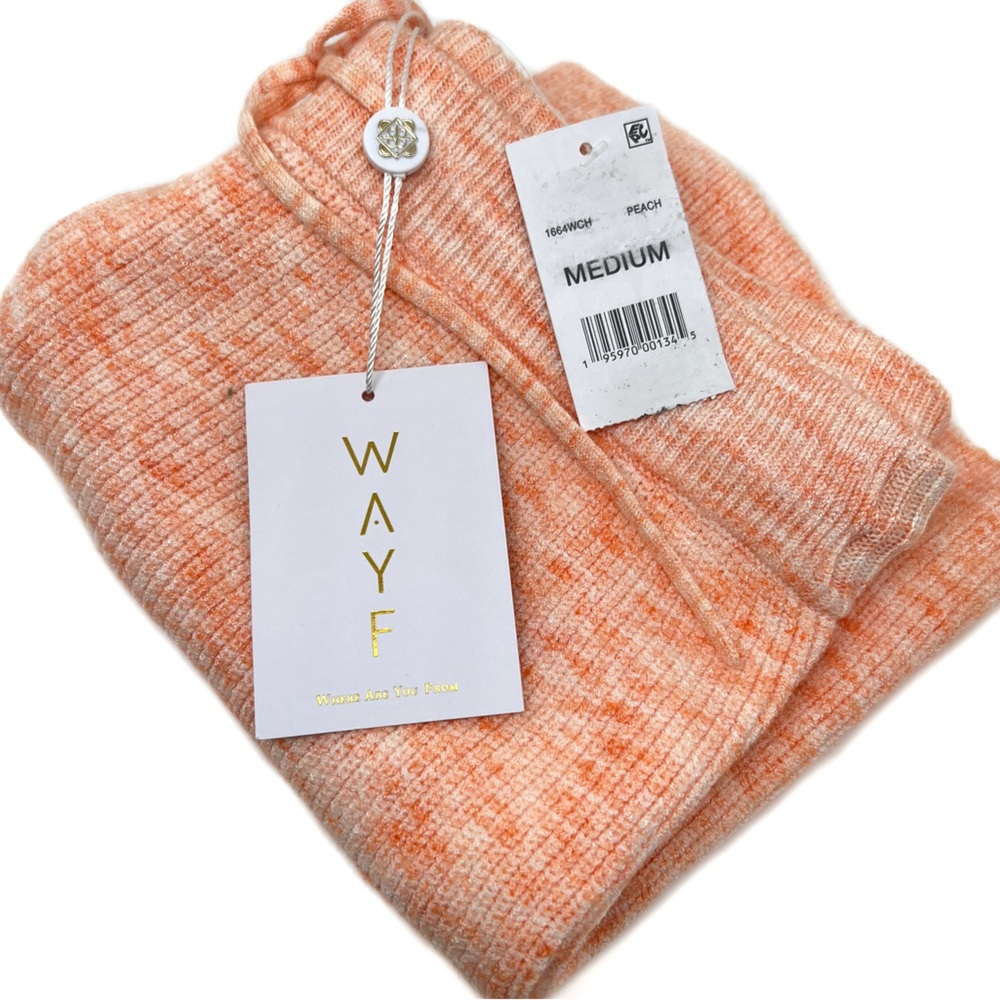 WAYF Ribbed Knit Drawstring Shorts Peach Size Medium - Picture 6 of 11